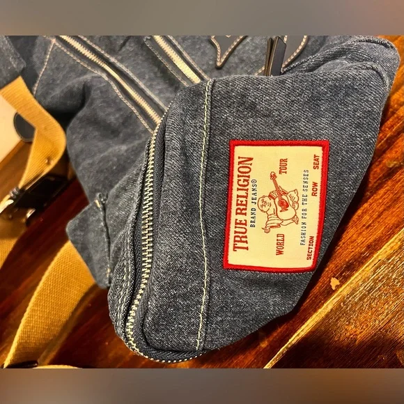 True Religion Denim Shoulder Bag Hobo Vintage style unisex Y2K slouch - Picture 8 of 15